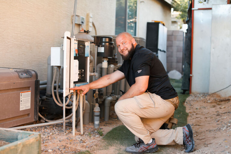 Home Inspector Kyle Pritchett performing a home inspection at an Arizona home